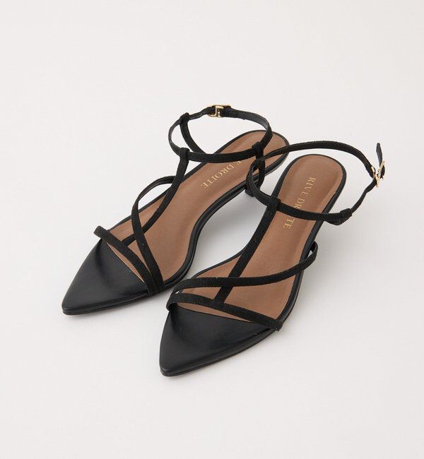  「予約【抜け感】ポインテッドラインサンダル」|サンダル|ブラック