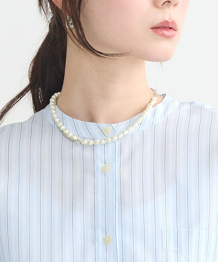 earth music&ecology「アンブレラヨークケープブラウス」|シャツ・ブラウス|