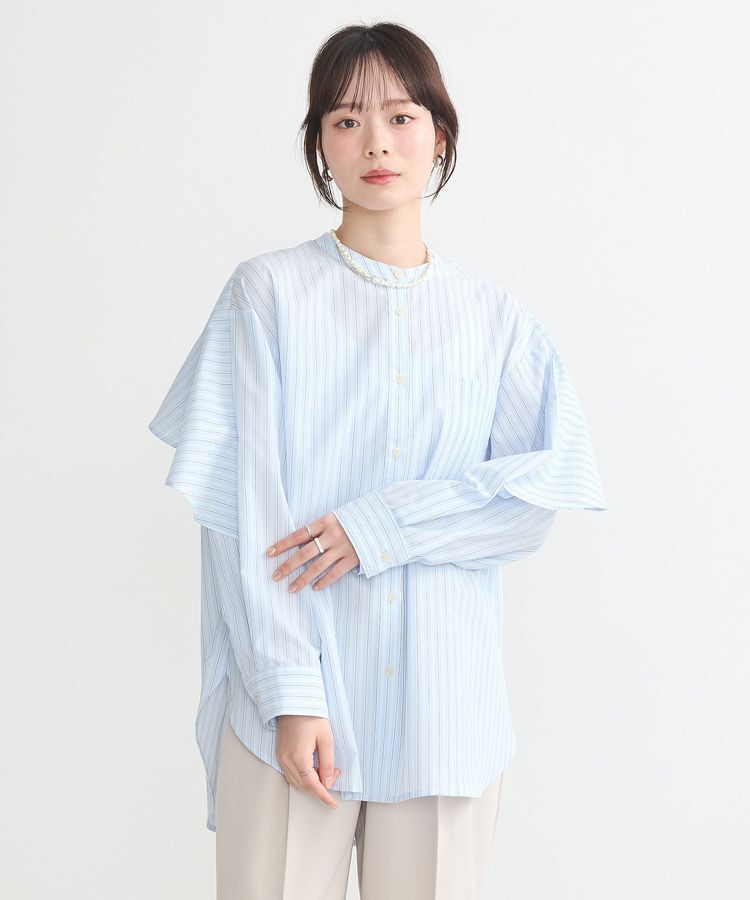 earth music&ecology「アンブレラヨークケープブラウス」|シャツ・ブラウス|