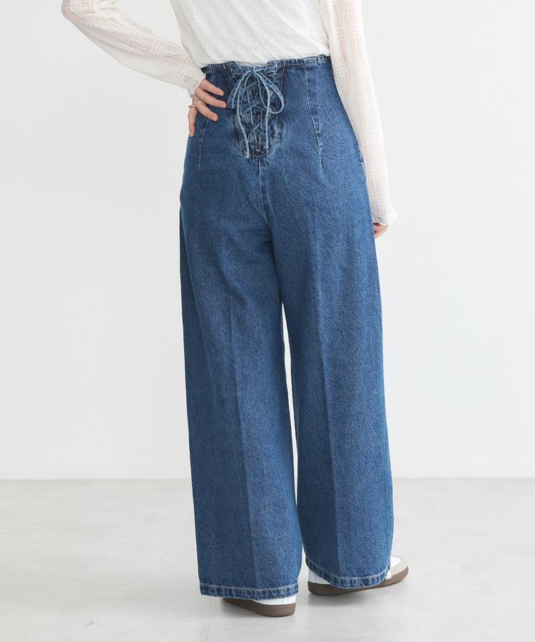 earth music&ecology「フロントZIPバックレースアップデニム」|デニム|