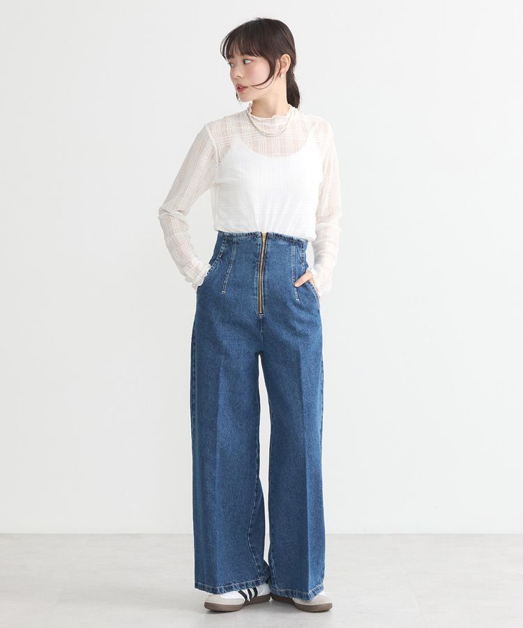 earth music&ecology「フロントZIPバックレースアップデニム」|デニム|