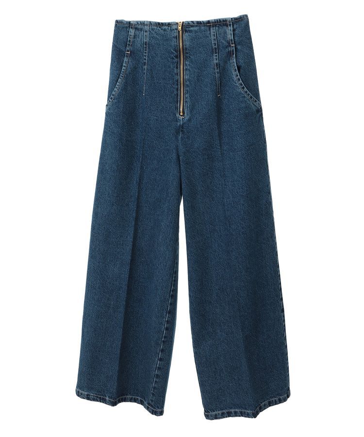 earth music&ecology「フロントZIPバックレースアップデニム」|デニム|