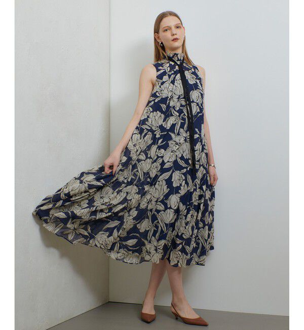 allureville「楊柳シアーフラワープリントワンピース」|ワンピース|