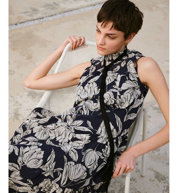 allureville「楊柳シアーフラワープリントワンピース」|ワンピース|