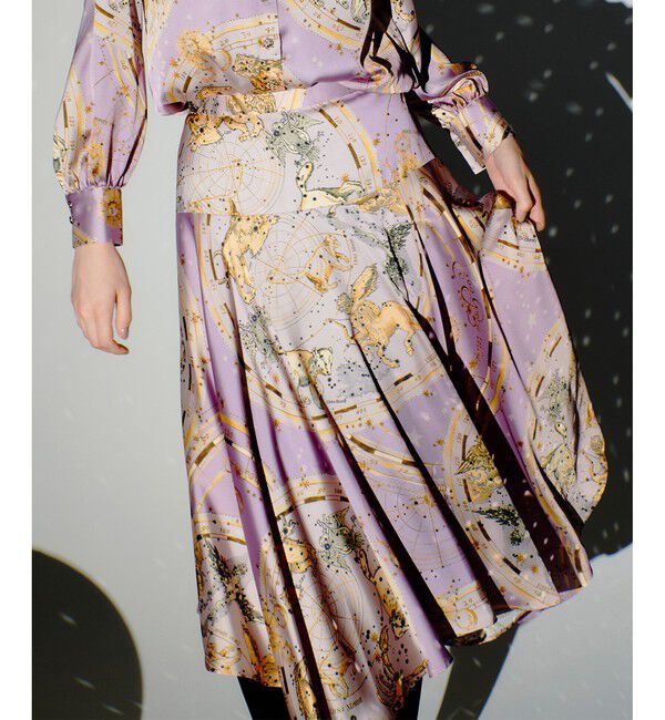 LOULOU WILLOUGHBY「【LOULOU WILLOUGHBY】ホロスコーププリントフレアスカート」|フレア|