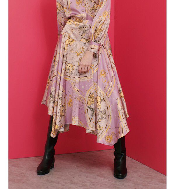 LOULOU WILLOUGHBY「【LOULOU WILLOUGHBY】ホロスコーププリントフレアスカート」|フレア|