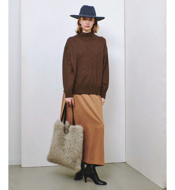 allureville「ソフトサテンバックフリルナロースカート」|スカート|