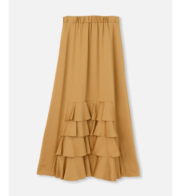 allureville「ソフトサテンバックフリルナロースカート」|スカート|