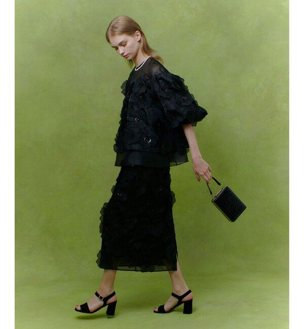 LOULOU WILLOUGHBY「【LOULOU WILLOUGHBY】オーガンフラワータイトスカート」|タイト|