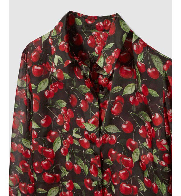 LOULOU WILLOUGHBY「WEB限定【LOULOU WILLOUGHBY】LISAチェリープリント ボウタイブラウス」|シャツ・ブラウス|