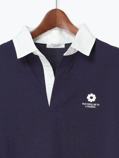 Te chichi TERRASSE「フラワー刺繍ラガーシャツ《2025spring catalog item》」|Tシャツ・カットソー|