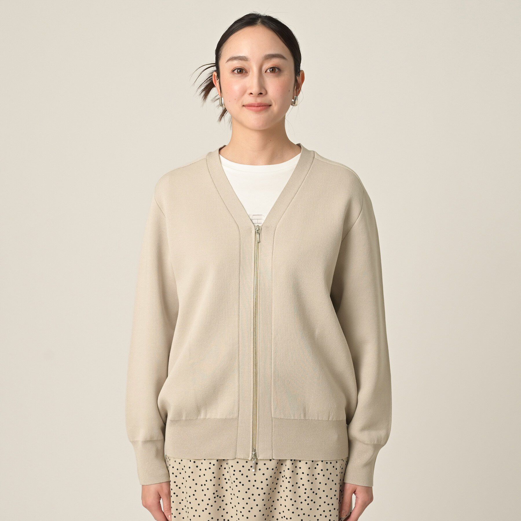 UNTITLED「ジップアップニットカーディガン」|カーディガン|