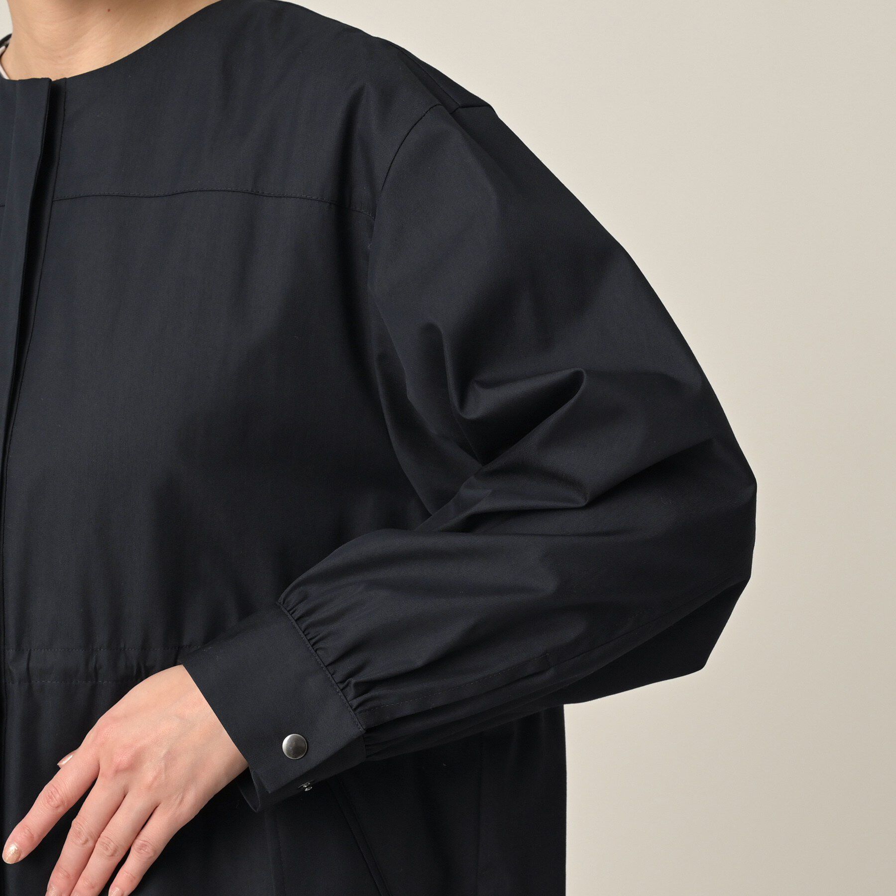 UNTITLED「ライトコットンミリタリーコート」|ノーカラーコート|