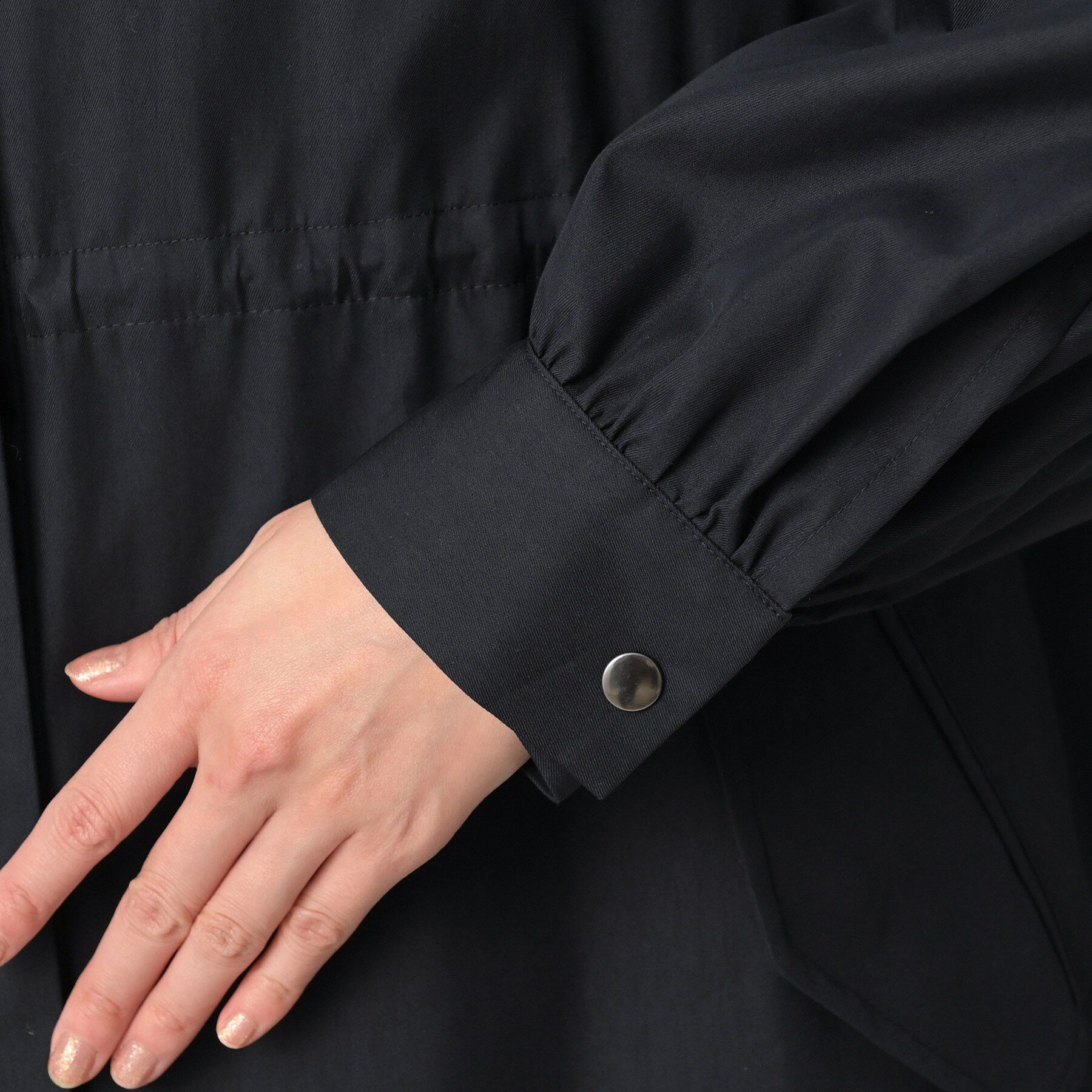 UNTITLED「ライトコットンミリタリーコート」|ノーカラーコート|