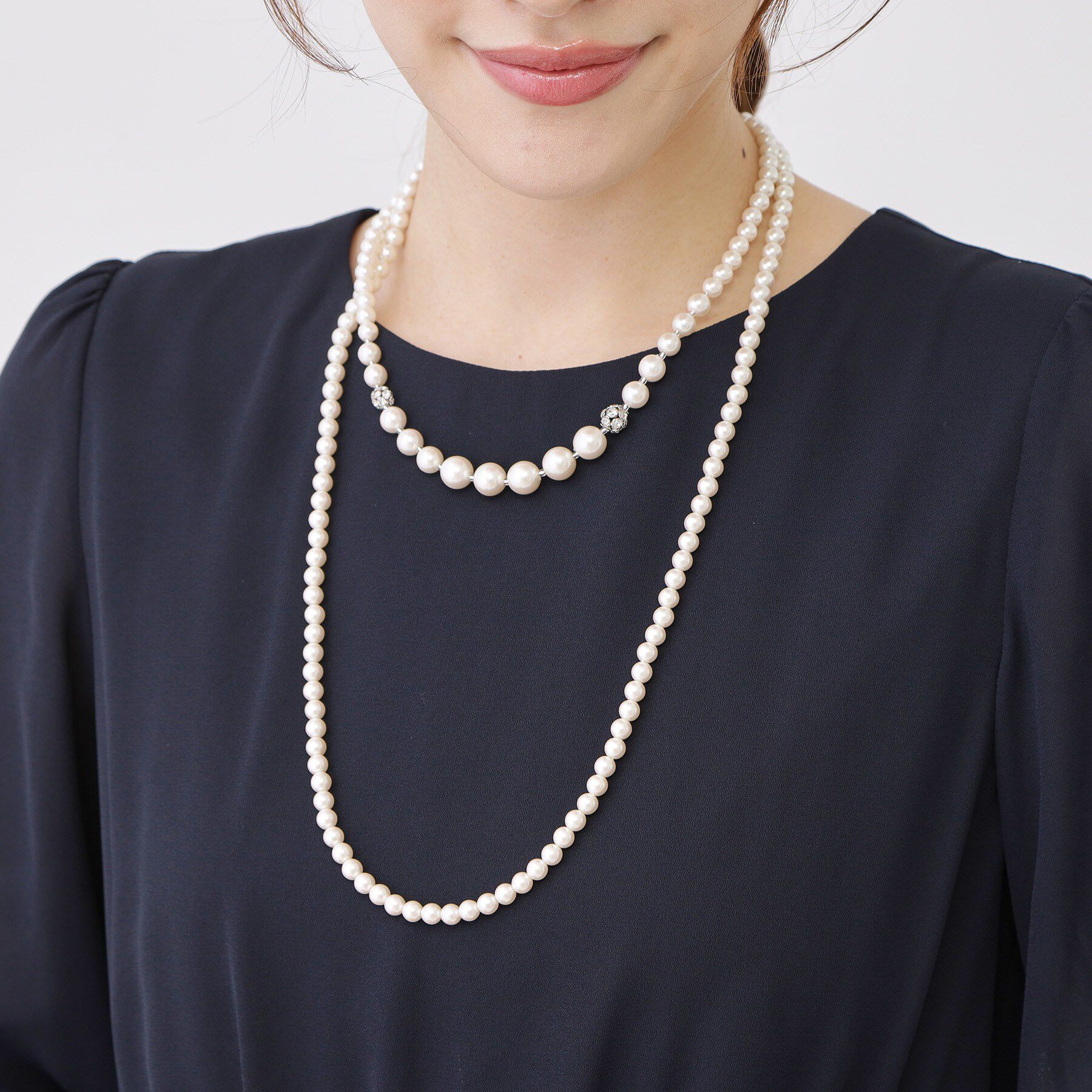 COUP DE CHANCE「取り外し可能／ツインフェイクパール／国内生産／国産人工真珠／セレモニー／入卒／パーティー」|ネックレス|