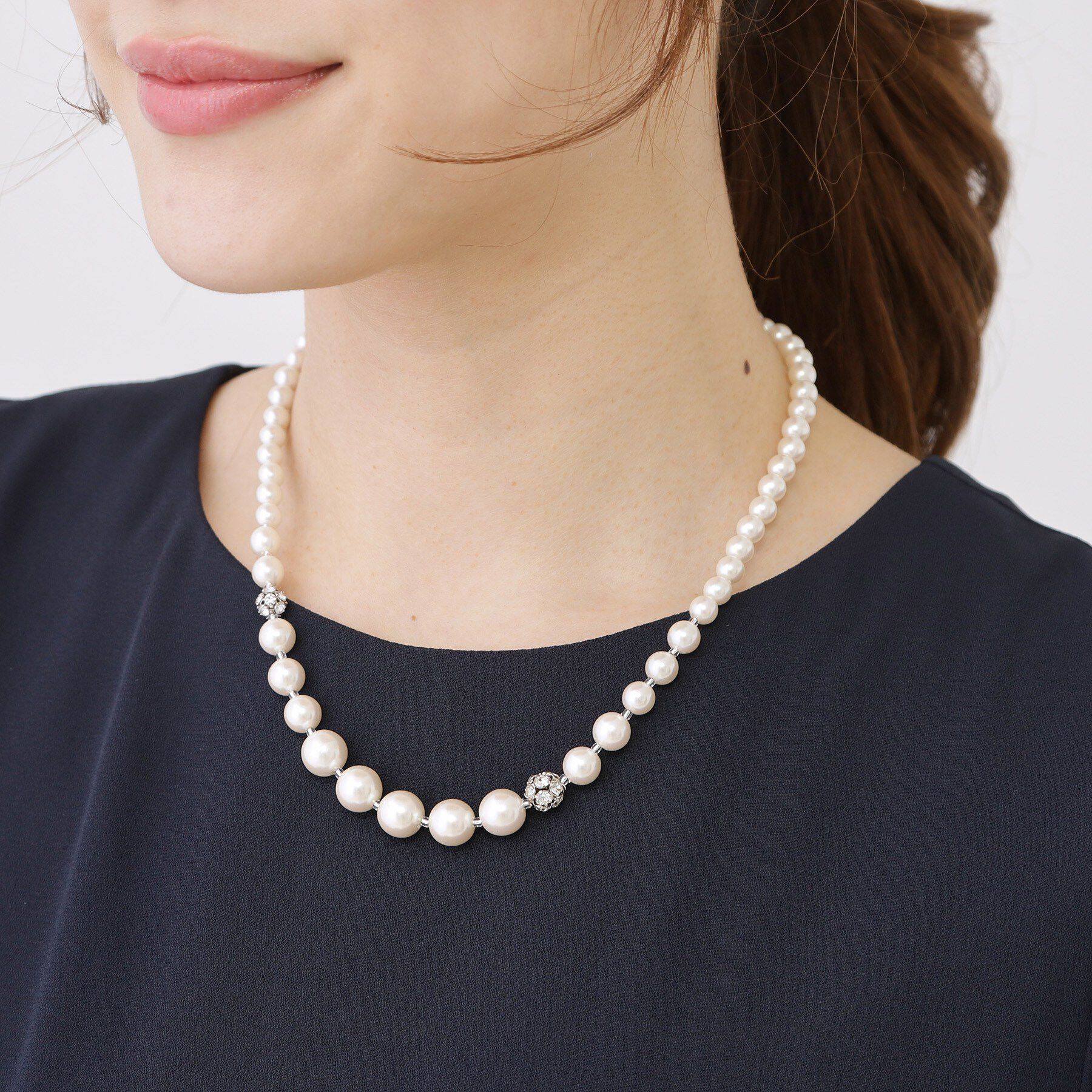 COUP DE CHANCE「取り外し可能／ツインフェイクパール／国内生産／国産人工真珠／セレモニー／入卒／パーティー」|ネックレス|