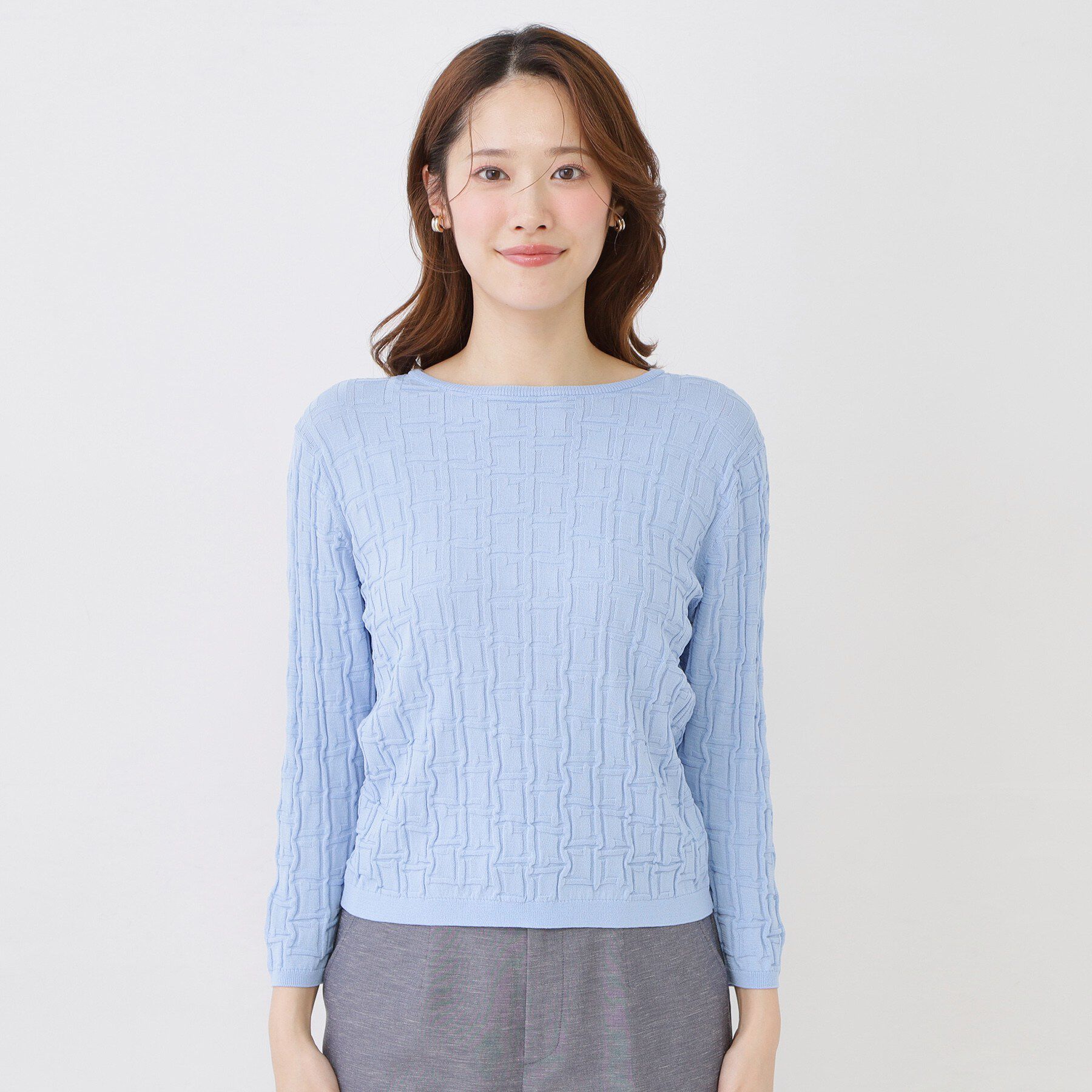 COUP DE CHANCE「【手洗い可】幾何柄編みニットトップス」|ニット・セーター|