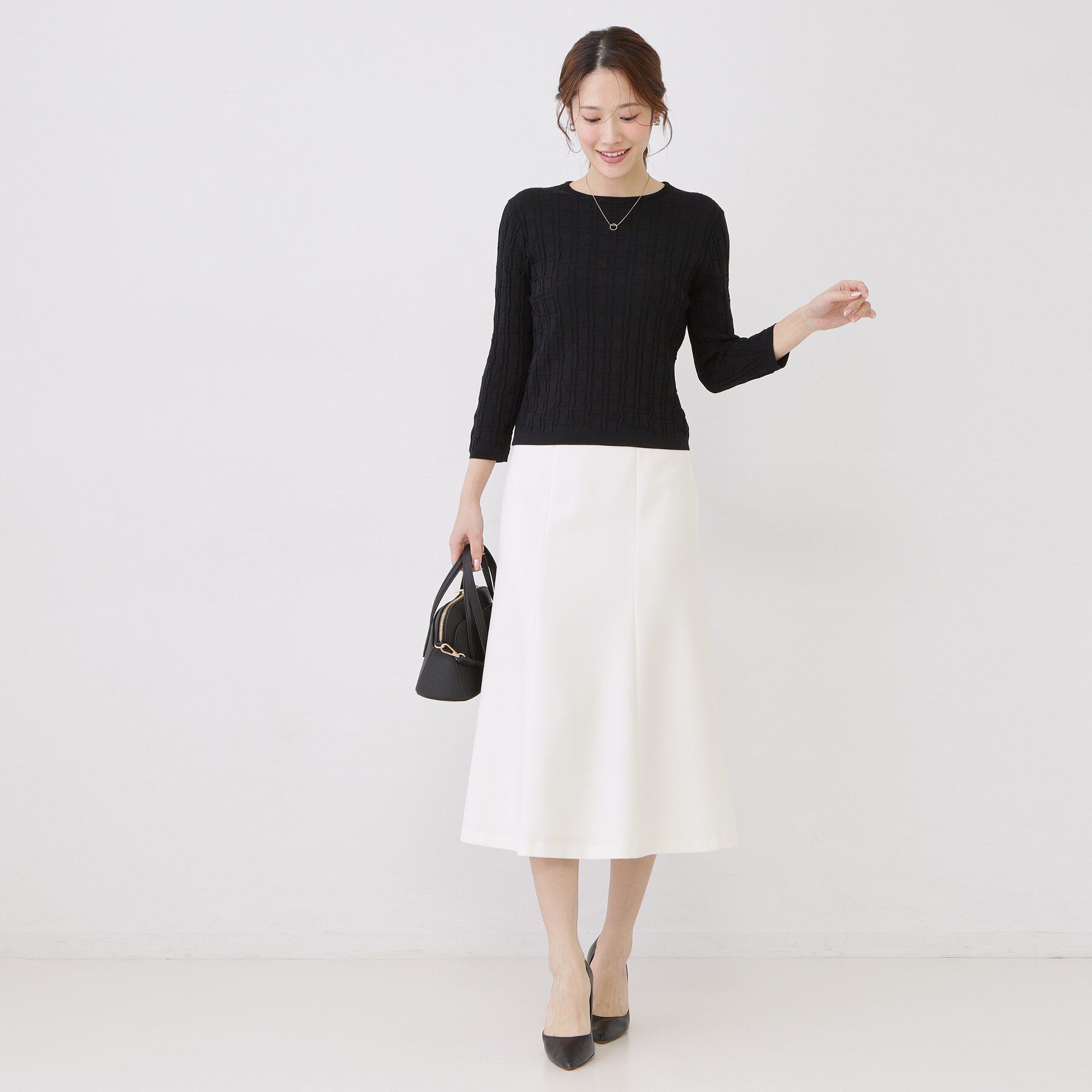 COUP DE CHANCE「【手洗い可】幾何柄編みニットトップス」|ニット・セーター|