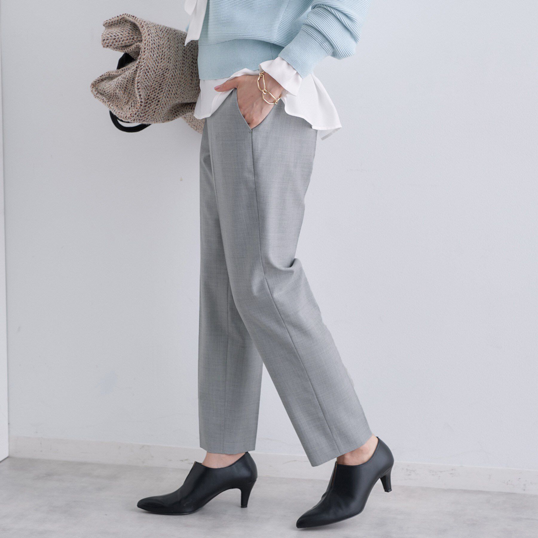 INDIVI「【褒められパンツ/ウール混】スティックパンツ」|その他|