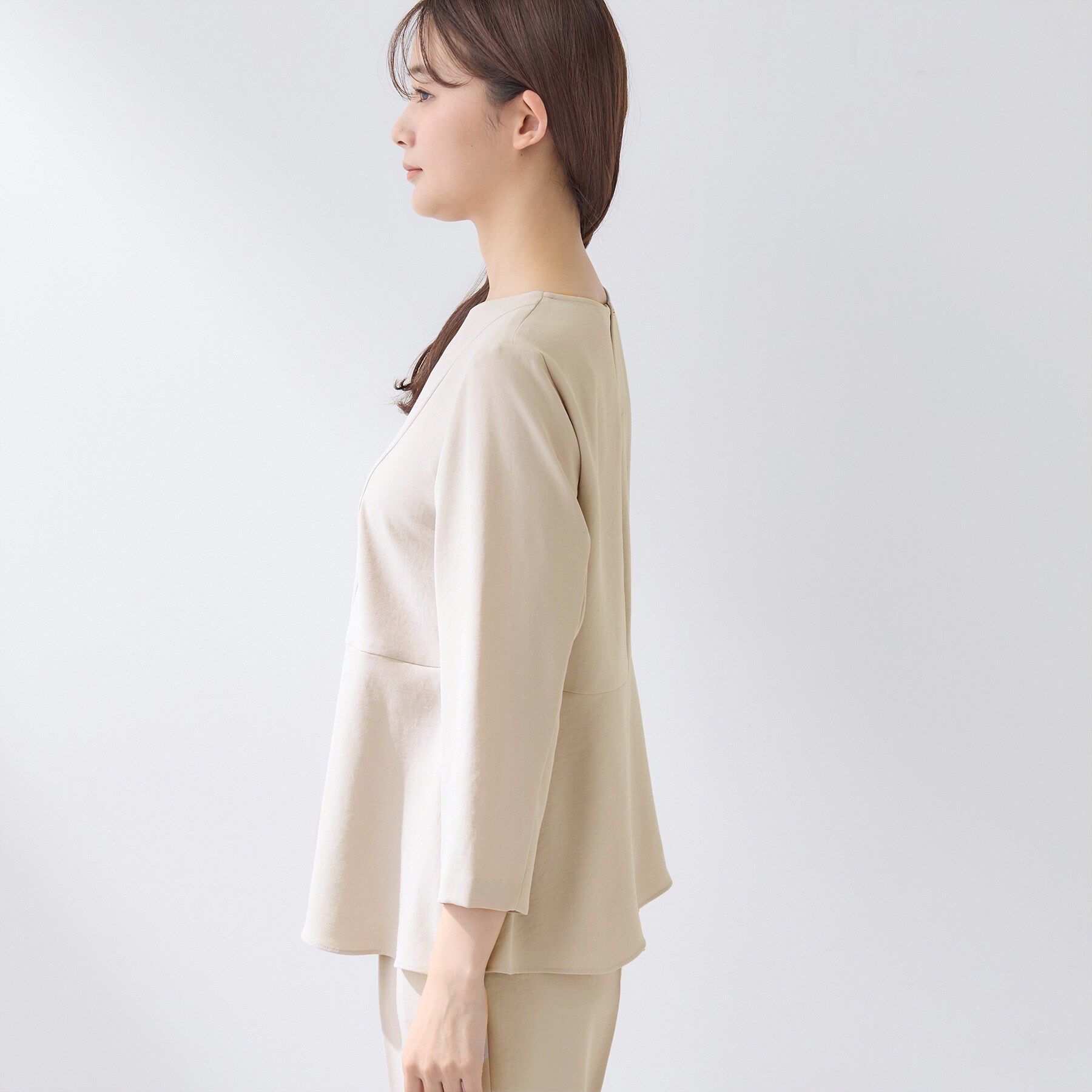 INDIVI「【洗える／UVケア／SETUP可】着る日傘ペプラムブラウス」|シャツ・ブラウス|