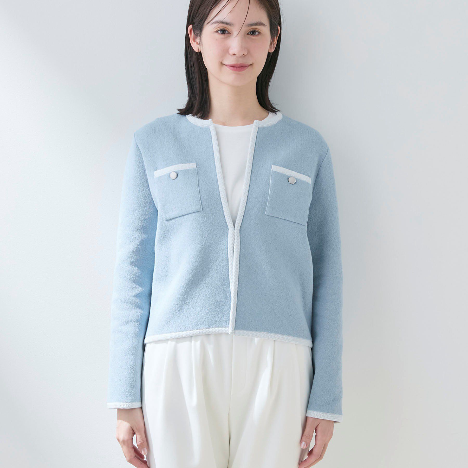 INDIVI「【軽量／セレモニー】ブークレジャケット ニットカーディガン」|カーディガン|