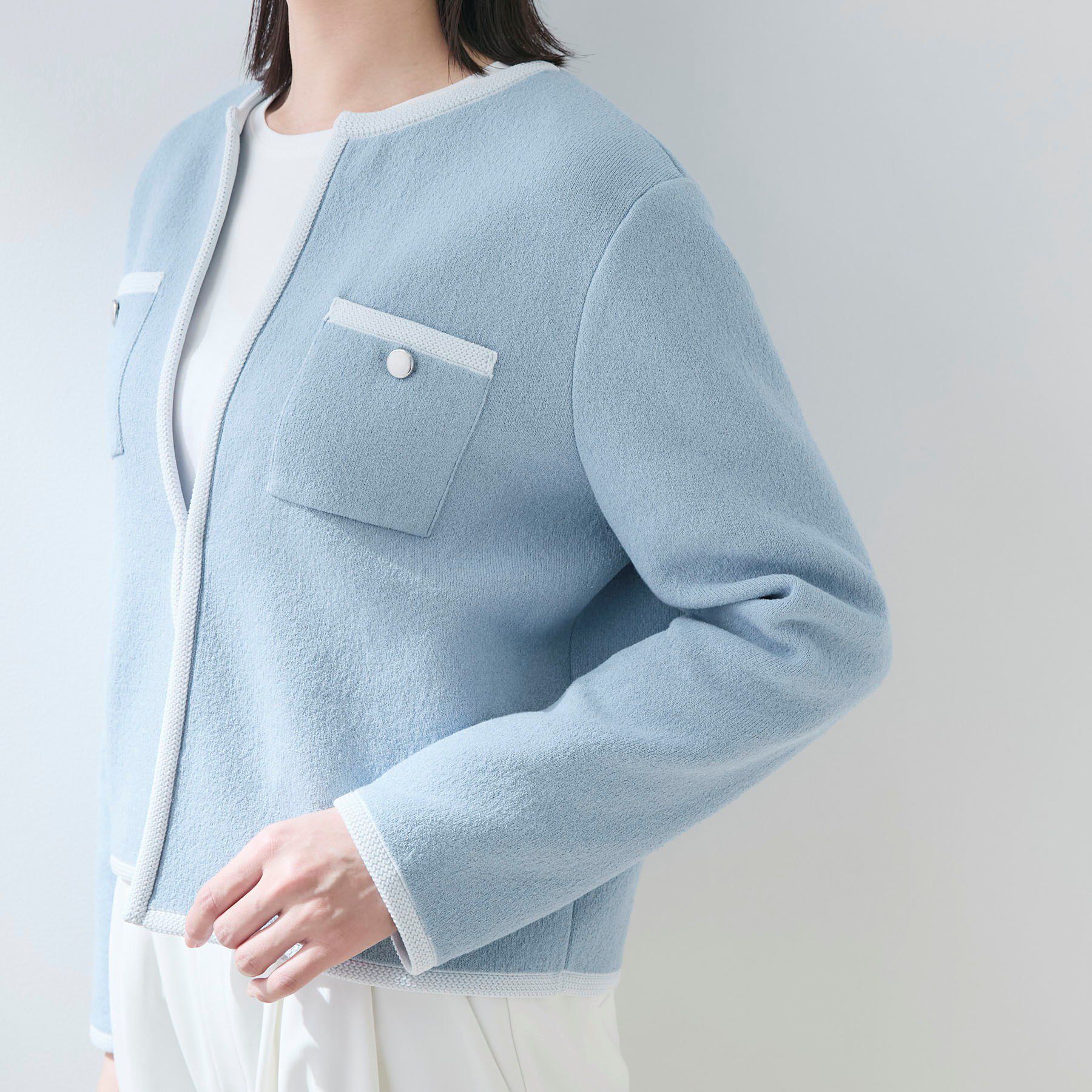 INDIVI「【軽量／セレモニー】ブークレジャケット ニットカーディガン」|カーディガン|