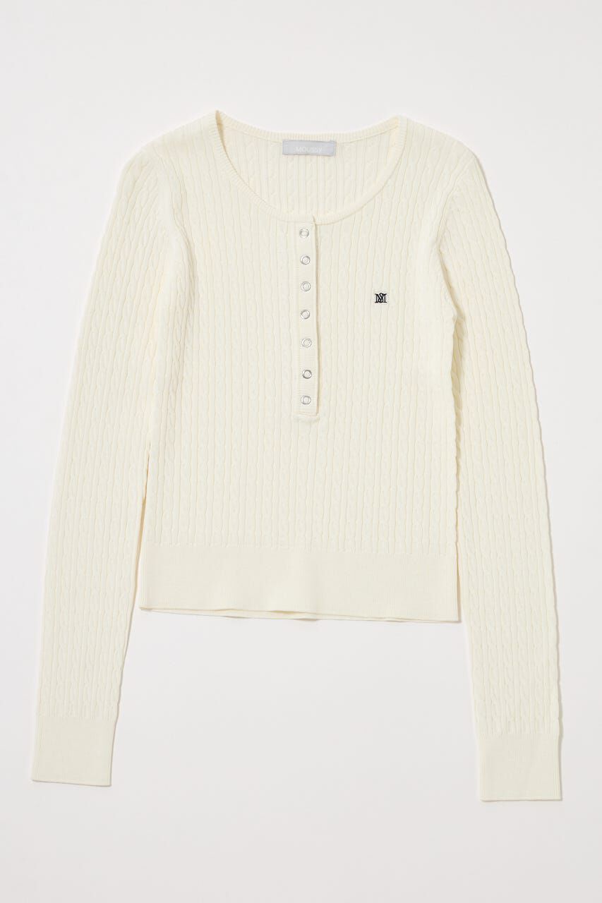 MOUSSY「HENRY NECK CABLE KNIT トップス」|ニット・セーター|IVOY3