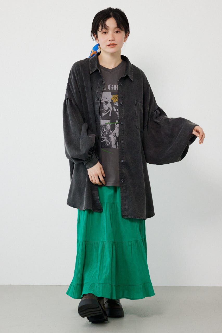 RODEO CROWNS「ボリュームスリーブフレアデニムシャツ」|シャツ・ブラウス|