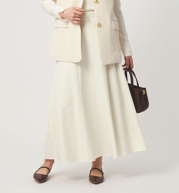 UNITED ARROWS green label relaxing「ポコポコ フレア スカート」|フレア|OFF WHITE