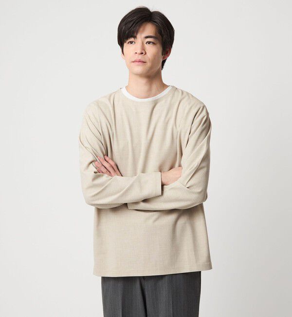 UNITED ARROWS green label relaxing「KIVANC ノーカラー 長袖 Tシャツ」|Tシャツ・カットソー|NATURAL