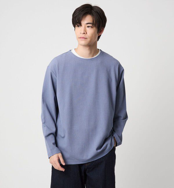UNITED ARROWS green label relaxing「KIVANC ノーカラー 長袖 Tシャツ」|Tシャツ・カットソー|LT.BLUE