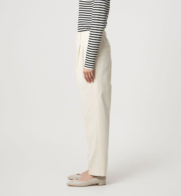 UNITED ARROWS green label relaxing「［size SHORT/TALLあり］Daily Chic タック スリム パンツ オフホワイト」|スラックス|