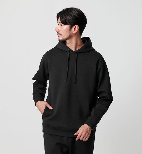BEAUTY&YOUTH UNITED ARROWS「【WEB限定 WARDROBE SMART】ダブルニット  スウェット パーカー/セットアップ対応」|パーカー|BLACK
