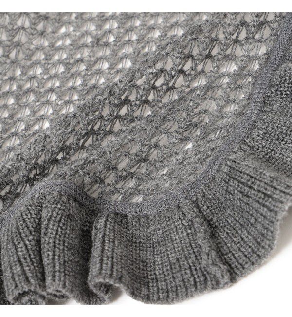 BEAMSBOY「透かし編み フリル ストール」|マフラー|