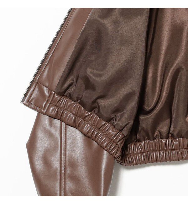 Ray BEAMS 「フェイクレザー ジップ ブルゾン」|ブルゾン・スタジャン|