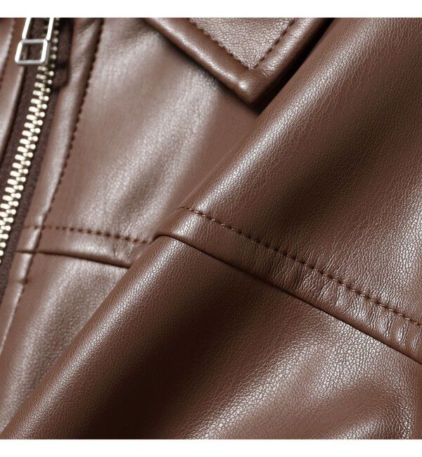 Ray BEAMS 「フェイクレザー ジップ ブルゾン」|ブルゾン・スタジャン|