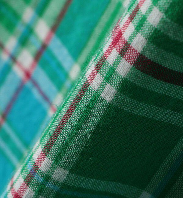 SHIPS any「SHIPS any:〈洗濯機可能〉マドラス チェック ボウタイ パフスリーブ ブラウス」|シャツ・ブラウス|