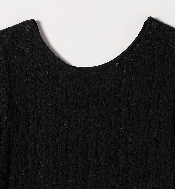 quaranciel「quaranciel:〈手洗い可能〉フラワー レース ストレッチ クルーネック プルオーバー」|Tシャツ・カットソー|