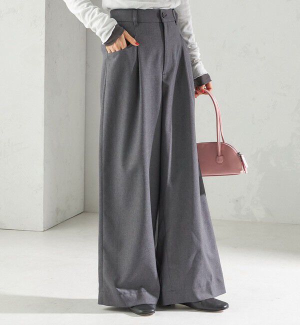 SHIPS for women「〈手洗い可能〉ソフィー ツイル ストレッチ ポケット デザイン パンツ」|スラックス|