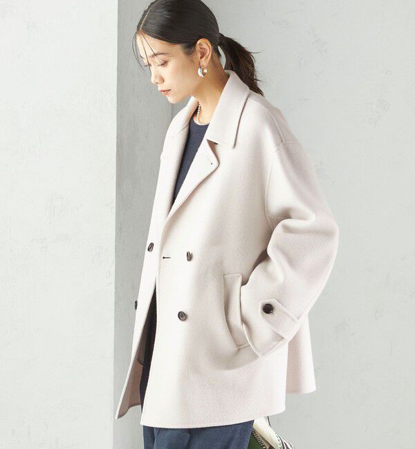 SHIPS for women「SUPER140 ダブル フェイス ショート コート」|ピーコート|