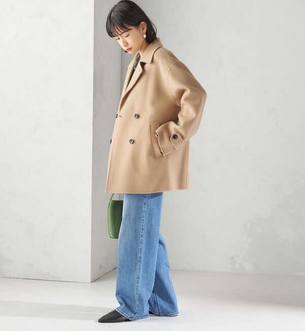 SHIPS for women「SUPER140 ダブル フェイス ショート コート」|ピーコート|