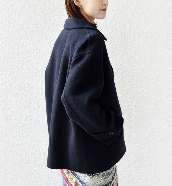 SHIPS for women「SUPER140 ダブル フェイス ショート コート」|ピーコート|