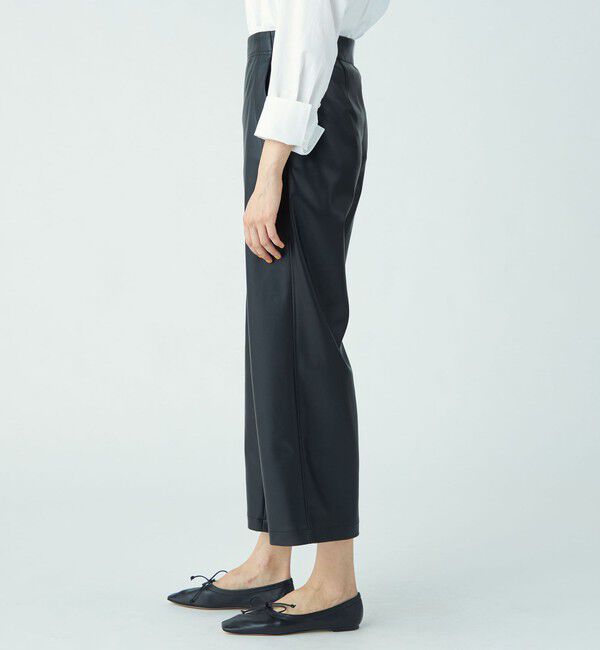 MACPHEE「レザーライク ワイドフレアパンツ」|その他|