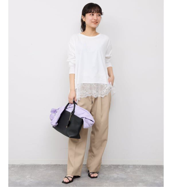 SLOBE IENA「レースコンビカットソー2」|Tシャツ・カットソー|