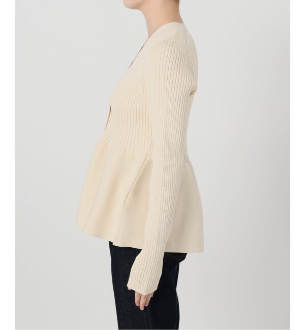 SLOBE IENA「《WEB限定/追加2予約》Vネックペプラムカーディガン」|カーディガン|
