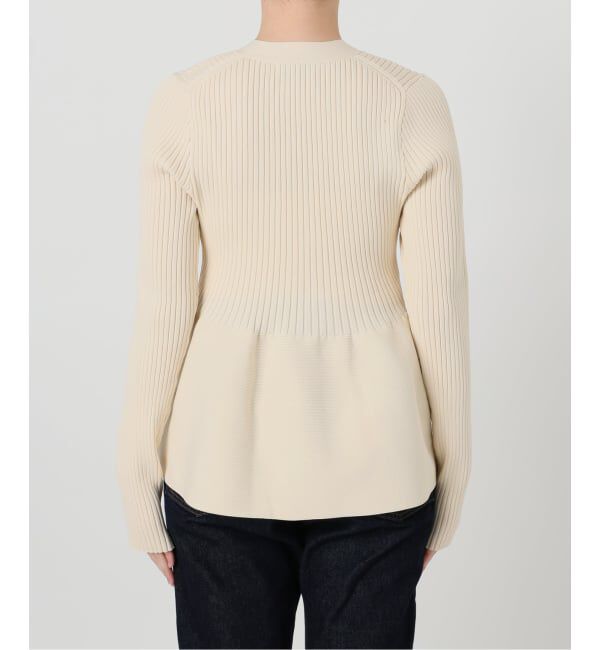 SLOBE IENA「《WEB限定/追加2予約》Vネックペプラムカーディガン」|カーディガン|