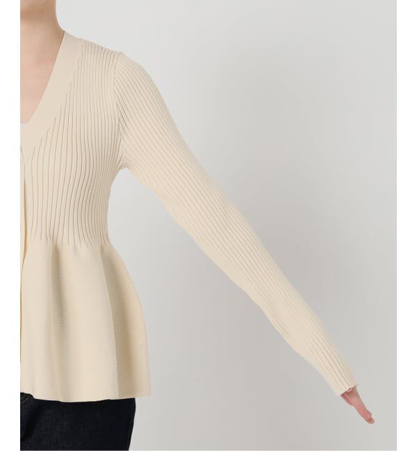 SLOBE IENA「《WEB限定/追加2予約》Vネックペプラムカーディガン」|カーディガン|