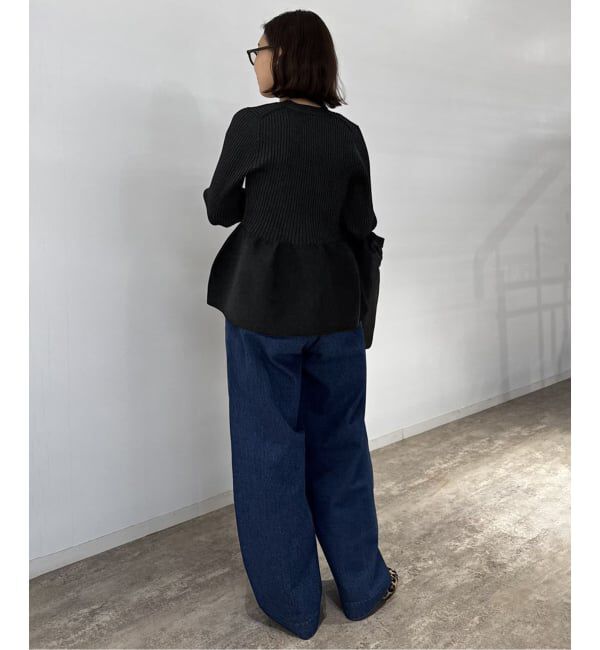 SLOBE IENA「《WEB限定/追加2予約》Vネックペプラムカーディガン」|カーディガン|