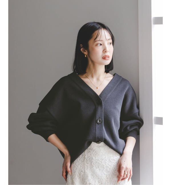 NOBLE「ファインハニカムVネックカーディガン」|カーディガン|