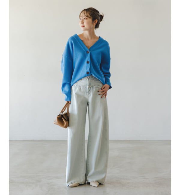 NOBLE「ファインハニカムVネックカーディガン」|カーディガン|